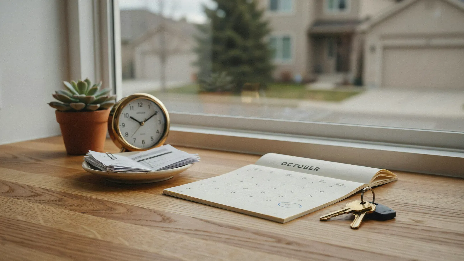 House keys and a calendar marking the redemption period set by an Order Nisi in Medicine Hat
